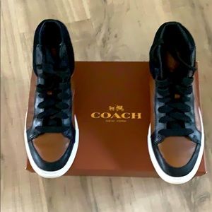 Coach men’s size 7 high top leather sneakers.